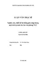 Nghiên cứu, thiết kế hệ thống pin năng lượng mặt trời áp mái cho tòa văn phòng ngc