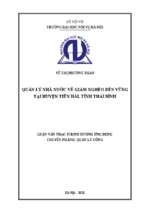 Quản lý nhà nước về giảm nghèo bền vững tại  huyện tiền hải, tỉnh thái bình
