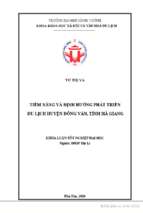 Tiềm năng và định hướng phát triển du lịch huyện đồng văn, tỉnh hà giang