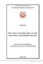 Thực trạng và giải pháp nâng cao chất lượng phục vụ tại nhà hàng sen vàng