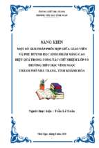 “một số giải pháp phối hợp giữa giáo viên với phụ huynh học sinh nhằm nâng cao hiệu quả công tác chủ nhiệm ở lớp 53 trường tiểu học vĩnh ngọc, thành phố nha trang, tỉnh khánh hòa