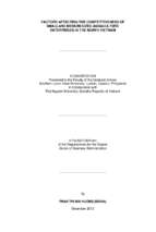 Factors affecting the competitiveness of small and dedium  sized aquaculture enterprises in the north vietnam