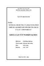 Đánh giá ảnh hưởng của hoạt động phát triển du lịch biển đến môi trường thị xã cửa lò – tỉnh nghệ an.