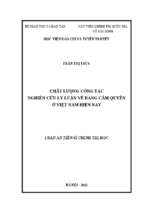 Luận án chất lượng công tác nghiên cứu lý luận về đảng cầm quyền ở việt nam hiện nay