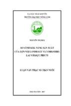 So sánh khả năng sản xuất của lợn nái landrace và yorkshire lai với đực pidu 75