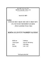 Đánh giá thực trạng thu gom và nhận thức của người dân thành phố nam định   tỉnh nam định về rác thải.