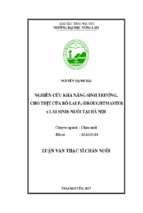 Nghiên cứu khả năng sinh trưởng, cho thịt của bò lai f1 (droughtmaster x lai sind) nuôi tại hà nội