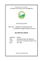 Assessment of water quality of cau river flows through thai nguyen city