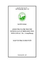 Ảnh hưởng của việc thay thế ngô bằng gạo lật trong khẩu phần nuôi gà ri lai (♂ ri x ♀ lương phượng