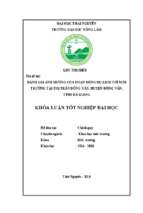 Đánh giá ảnh hưởng của hoạt động du lịch tới môi trường tại thị trấn đồng văn, huyện đồng văn, tỉnh hà giang.