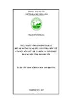 Hực trạng và giải pháp nâng cao hiệu quả công tác quản lý chất thải rắn y tế của một số cơ sở y tế tư nhân tại thành phố thái nguyên, tỉnh thái nguyên