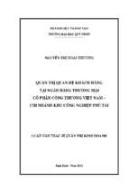 Quản trị quan hệ khách hàng tại ngân hàng thương mại cổ phần công thương việt nam – chi nhánh khu công nghiệp phú tài