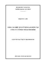 Nâng cao hiệu quả sử dụng lao động tại công ty cổ phần vissai ninh bình