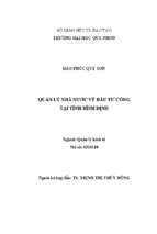 Quản lý nhà nước về đầu tư công tại tỉnh bình định