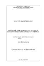 Những giải pháp tạo động lực cho người lao động thuộc tập đoàn điện lực việt nam