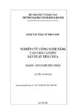 Nghiên cứ công nghệ nâng cao chất lượng sản xuất nem chua