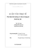 Phát hiện bất thường từ video sử dụng kỹ thuật học sâu