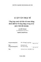Tổng hợp xanh vật liệu sắt nano bằng dịch chiết lá vối ứng dụng trong xử lý nước thải dệt nhuộm