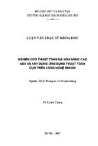 Nghiên cứu thuật toán mã hoá nâng cao aes và xây dựng ứng dụng thuật toán dựa trên công nghệ nhúng