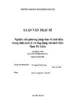 Nghiên cứu phương pháp bảo vệ lưới điện trung tính cách ly và ứng dụng cho lưới điện nam từ liêm