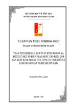 Phân tích hiệu quả sản xuất kinh doanh và đề xuất một số biện pháp nâng cao hiệu quả sản xuất kinh doanh của công ty chế biến và kinh doanh sản phẩm khí (pv gas)