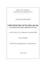 Ghép kênh theo bước sóng quang   các vấn đề về công nghệ và triển khai ứng dụng