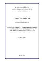Công nghệ dwdm và thiết kế tuyến dwdm trên đường trục của evntelecom