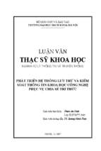 Phát triển hệ thống lưu trữ và kiểm soát thông tin khoa học công nghệ phục vụ chia sẻ tri thức