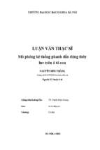 Mô phỏng hệ thống phanh dẫn động thủy lực trên ô tô con