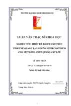 Nghiên cứu, thiết kế tối ưu cấu trúc tinh thể quang tạo nguồn supercontinum cho hệ thống chụp quang cắt lớp