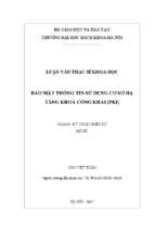 Bảo mật thông tin sử dụng cơ sở hạ tầng khoá công khai(pki)