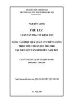 Nâng cao hiệu quả quản lý chất lượng theo tiêu chuẩn iso 90012000 tại điện lực tân bình đến năm 2015