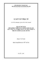 Một số đề xuất nhằm phát triển hoạt động kinh doanh của công ty cổ phần quốc tế công nghệ và truyền thông quang dương