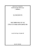 Phát triển nhân lực tại công ty cổ phần chứng khoán mb