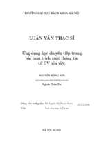 Ứng dụng học chuyển tiếp trong bài toán trích xuất thông tin từ cv xin việc