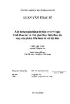 Xây dựng ngân hàng dữ liệu cơ sở về quy trình thao tác và thời gian thực hiện thao tác may sản phẩm điển hình từ vải dệt kim