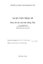 Tóm tắt đa văn bản tiếng việt