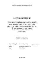 Tính toán mô phỏng số và thực nghiệm về hiệu ứng mặt đất lên lực đẩy chong chóng mang 15 inch có vành bảo vệ