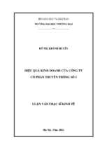 Hiệu quả kinh doanh của công ty cổ phần truyền thông số 1