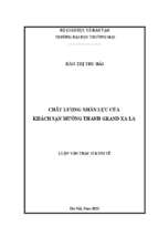 Chất lượng nhân lực của khách sạn mường thanh grand xa la