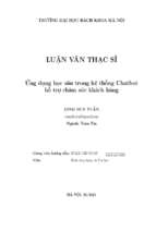 Ứng dụng học sâu trong hệ thống chatbot hỗ trợ chăm sóc khách hàng