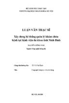 Xây dựng hệ thống quản lý khám chữa bệnh tại bệnh viện đa khoa tỉnh ninh bình 319919