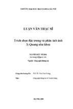 Trích lọc đặc trưng và phân tích ảnh hưởng x quang nha khoa