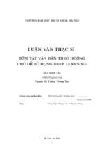 Tóm tắt văn bản theo hướng chủ đề sử dụng deep learning