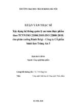 Xây dựng hệ thống quản lý an toàn thực phẩm theo tcvn iso 220002018 (iso 220002018) cho phân xưởng bánh belgi   công ty cổ phần bánh kẹo tràng an 3