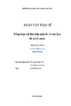 Tổng hợp vật liệu hấp phụ từ vỏ cây keo để xử lý nước
