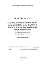 Xây dựng các cấu trúc biểu hiện thụ thể kháng nguyên khảm hướng đích cd19 để điều trị lơ xê mi cấp dòng lympho và thử nghiệm hiệu quả in vitro