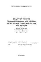 Xây dựng hệ thống thông minh gợi ý hàng hóa dựa trên hành vi người dùng trên cộng đồng trực tuyến