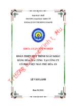 Hoàn thiện quy trình xuất khẩu hàng hóa gia công tại công ty cổ phần dệt may phú hòa an