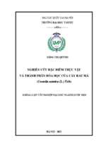 Nghiên cứu đặc điểm thực vật và thành phần hóa học của cây rau má (centella asiatica (l.) urb)